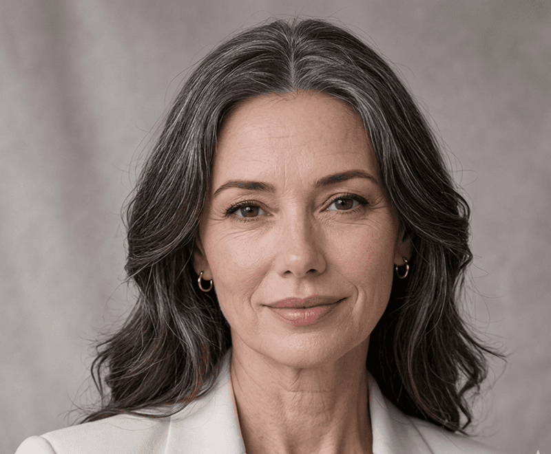 Portrait after AI age filter edit