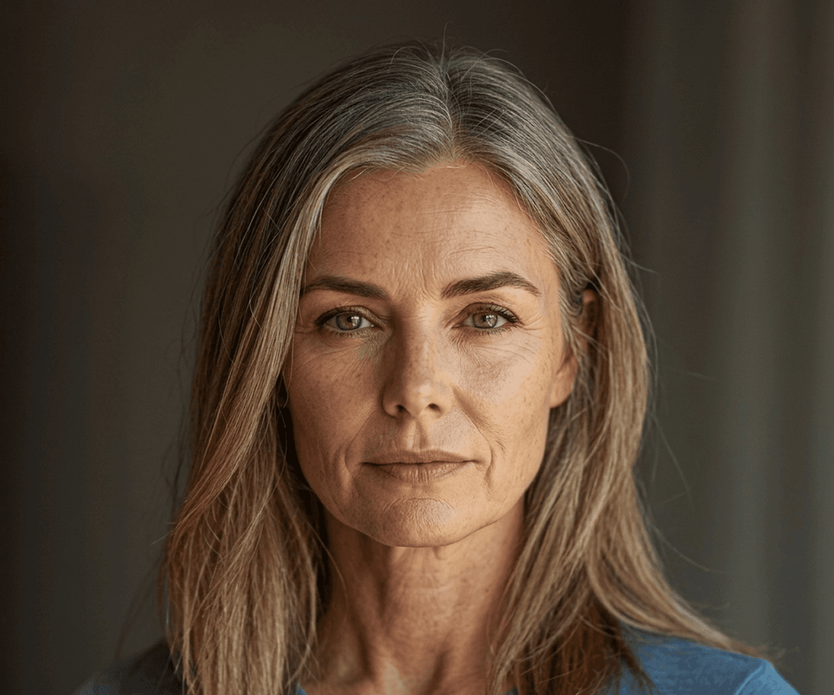 Portrait after AI age filter edit