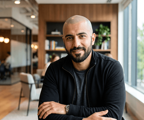 Portrait after AI bald preview showing head hair removal