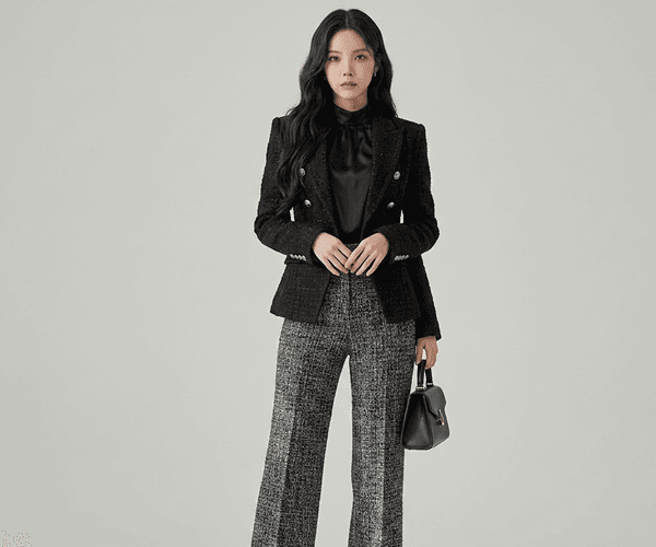 Fashion photo after manual prompt AI outfit change—new clothing