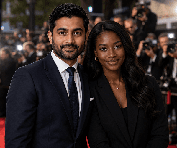 Professional styled couple photo result with consistent color grading