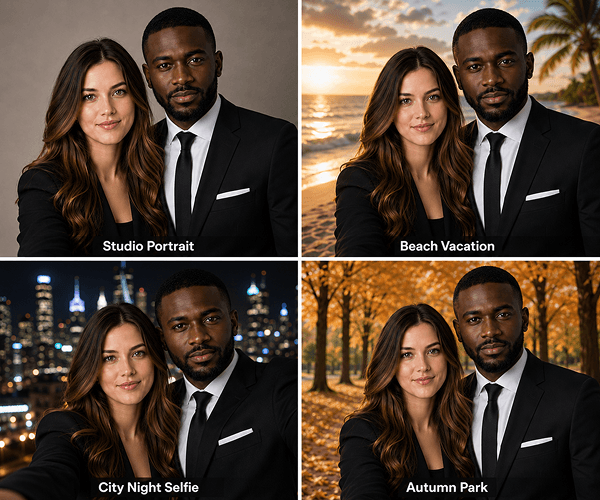 Creative AI duo photo generator result with themed styling