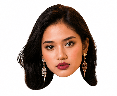Transparent face cutout after AI extraction for design projects