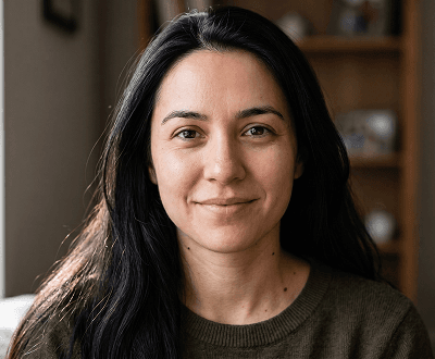 Smoothed portrait after AI Face Enhancer skin correction