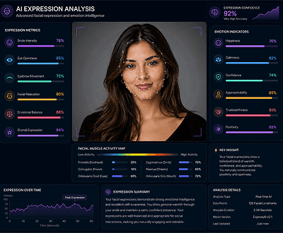 Photo after AI Face Reader expression reading result