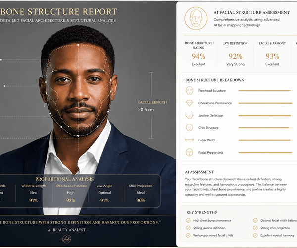 Portrait with AI Face Reader personality reading result