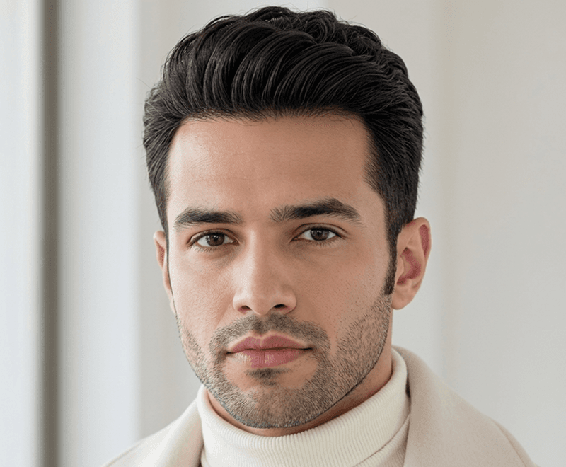 AI男性ヘアスタイル変更後の男性