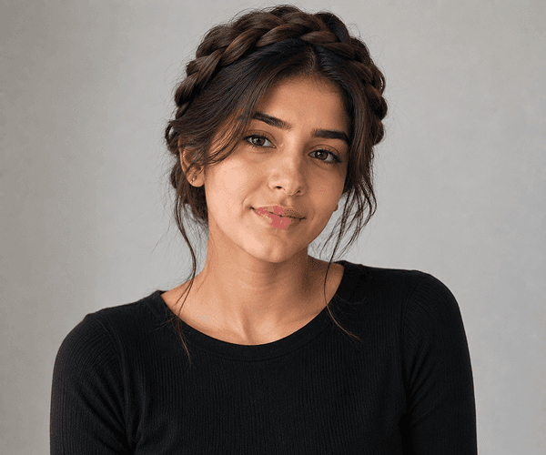 Portrait after AI hairstyle styling