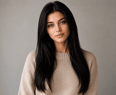 Woman after AI hairstyle change