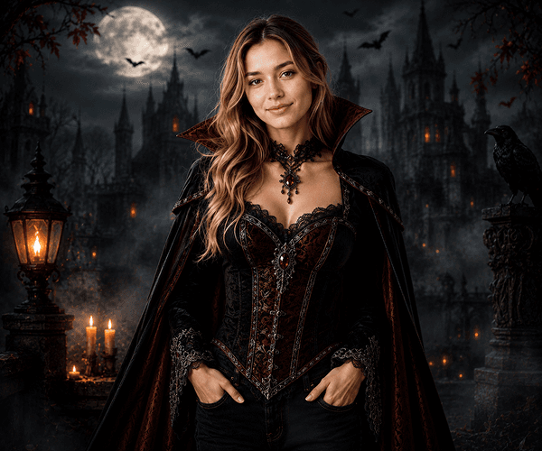 Portrait after AI Halloween generator costume preview