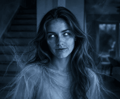 Portrait after AI Halloween generator ghost transformation
