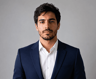 Polished business headshot after AI generation