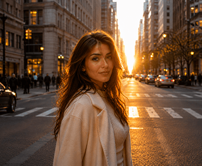Square image expanded left and right to widescreen format with AI-generated background