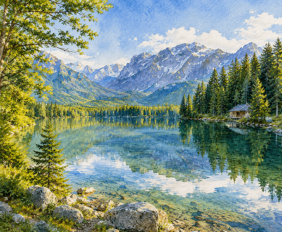 Watercolor art result from image to image AI converter