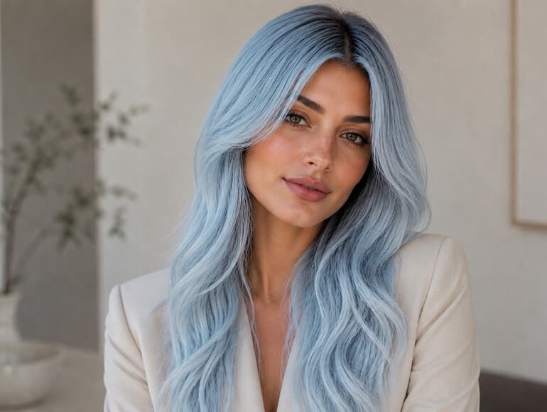 Portrait after AI hairstyle color and length edit