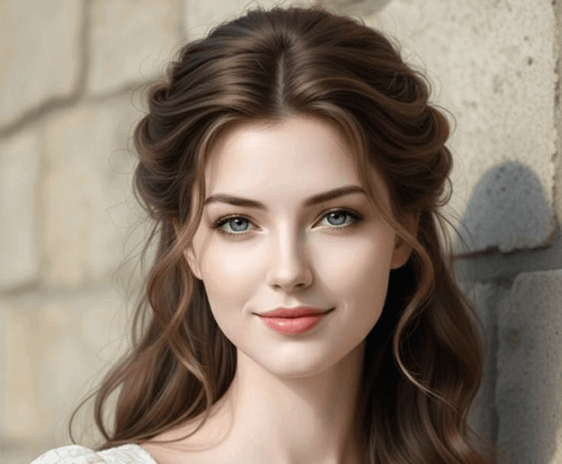 Portrait after AI makeup generator smoky eye application