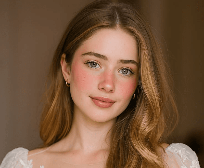 Portrait after AI makeup generator natural everyday makeup result