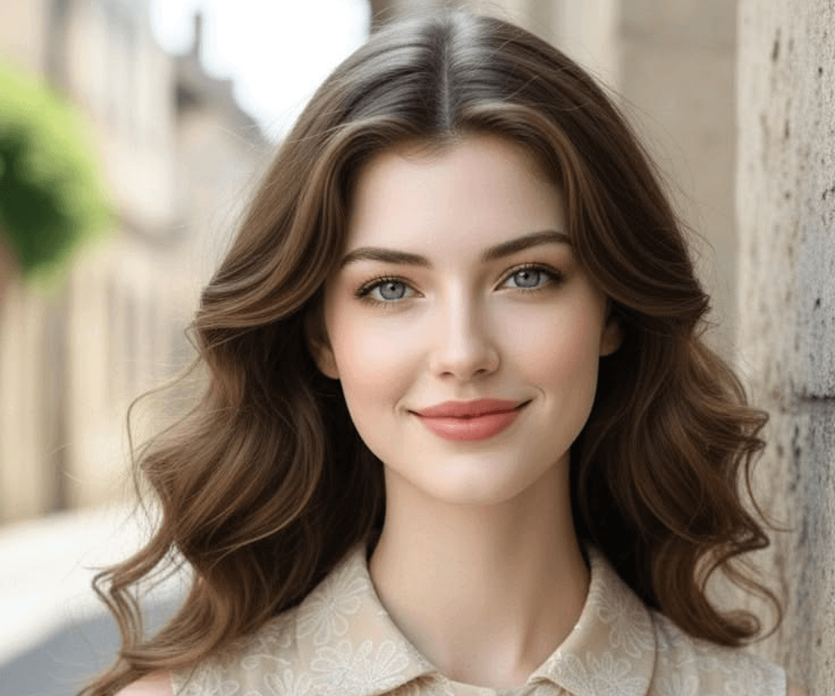 Portrait after AI makeup generator transformation
