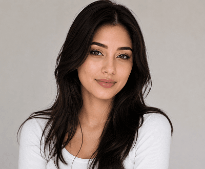 Portrait after AI makeup generator bridal makeup result