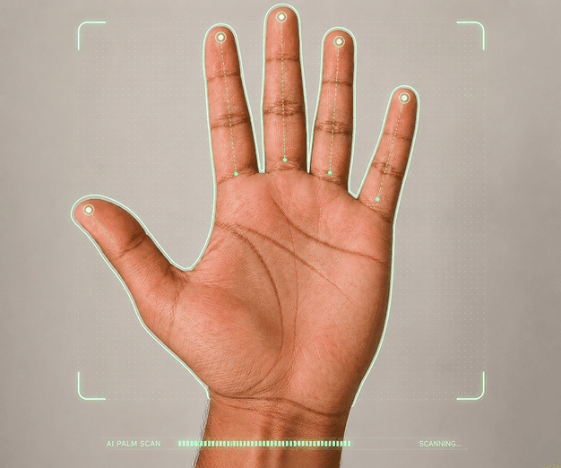 Clear palm photo uploaded into AI Palm Reader application interface