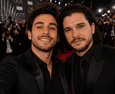 Professional event photo - user and celebrity at formal red carpet event