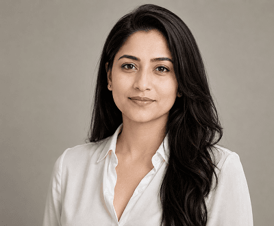 Professional portrait after AI lighter skin tone transformation with maintained facial identity