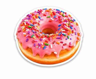 Food photo converted into a bold, appetizing sticker design