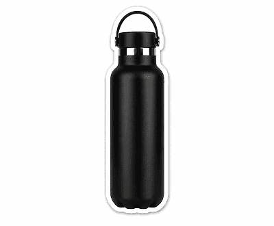 Product photo converted into professional label-style sticker design