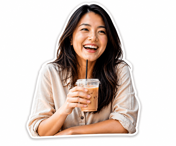 Photo converted into a social media-ready sticker