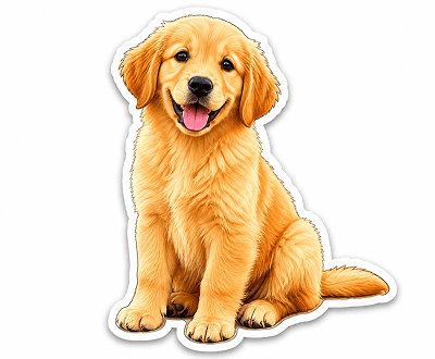 Pet photo automatically converted into a colorful, expressive sticker