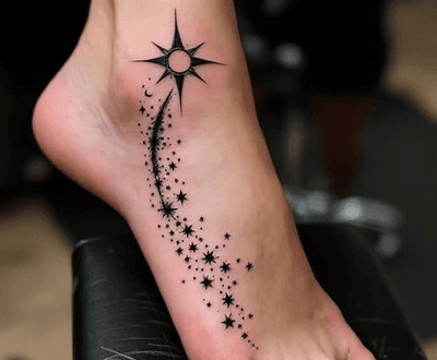 Back after AI-generated blackwork tattoo design with bold fills and intricate linework