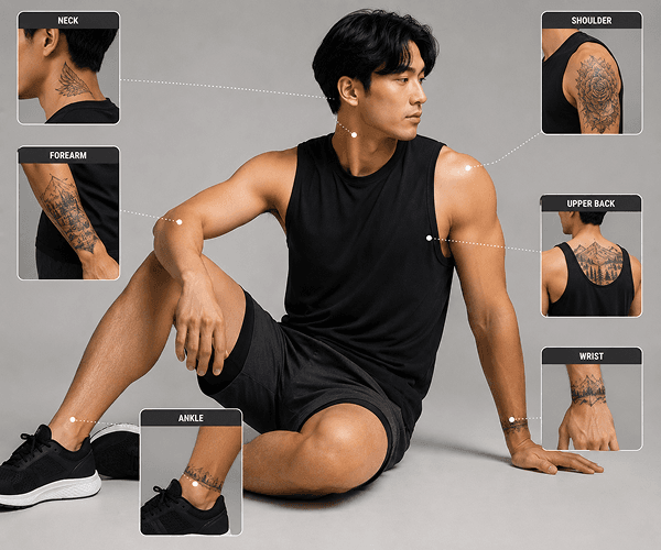 Back after AI tattoo placement and custom design generation with natural rendering