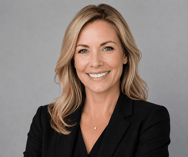 Professional headshot after AI teeth brightening for business use