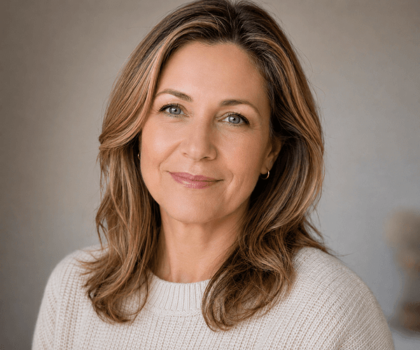 Portrait after AI forehead wrinkle removal