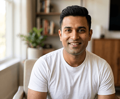 Portrait after AI beard remover removed mustache cleanly
