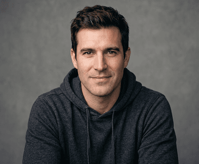 Clean-shaven portrait after AI beard remover processed image