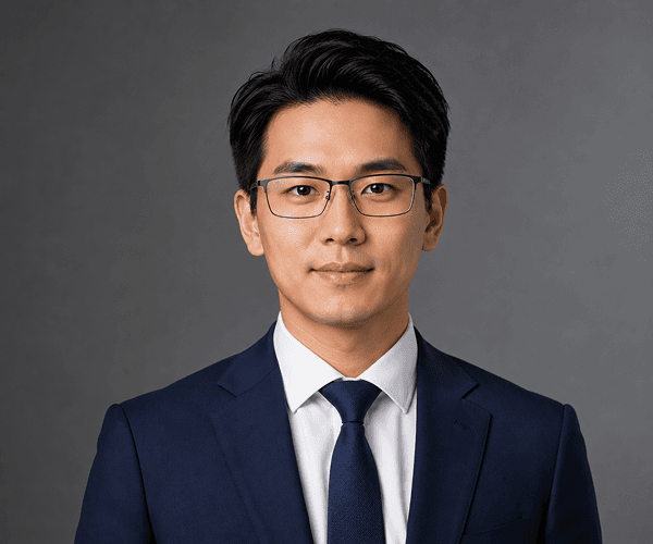 Men's portrait after virtual glasses try-on with realistic AI-placed frames